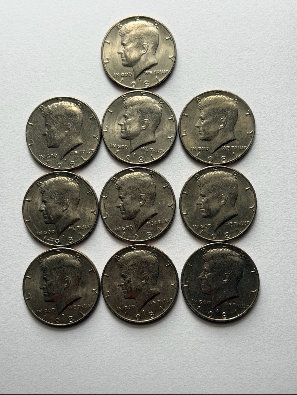 1981 Half Dollars .. lot of Ten